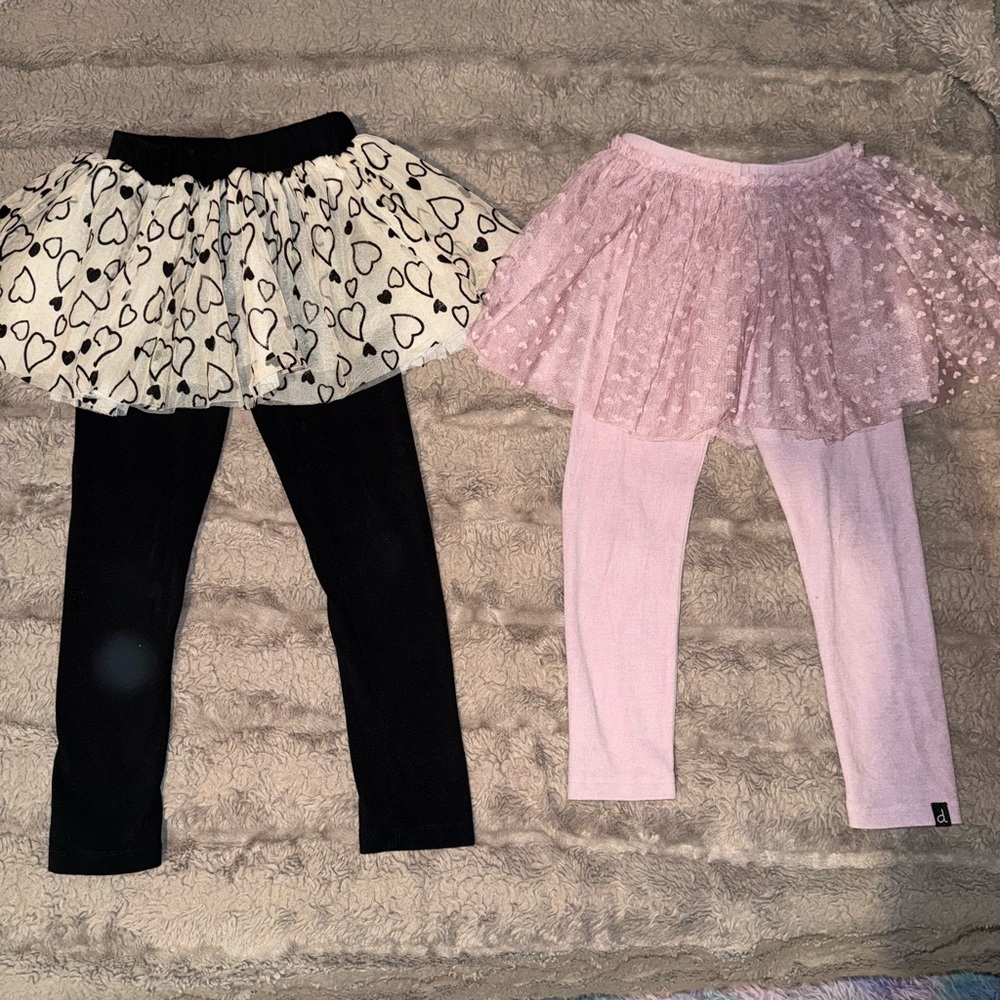 Deux par Deux Black and White Skorts with Tutu-Style Overlay